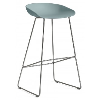 AAS38 Stool Dusty blue shell + Stainless steel base