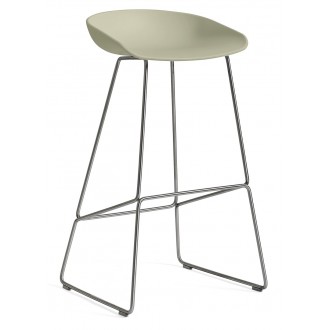 AAS38 Stool Pastel green shell + Stainless steel base