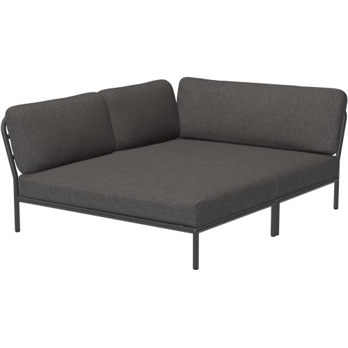 Level sofa – left cozy corner – dark grey Basic fabric (98) + dark grey base (51) – Houe