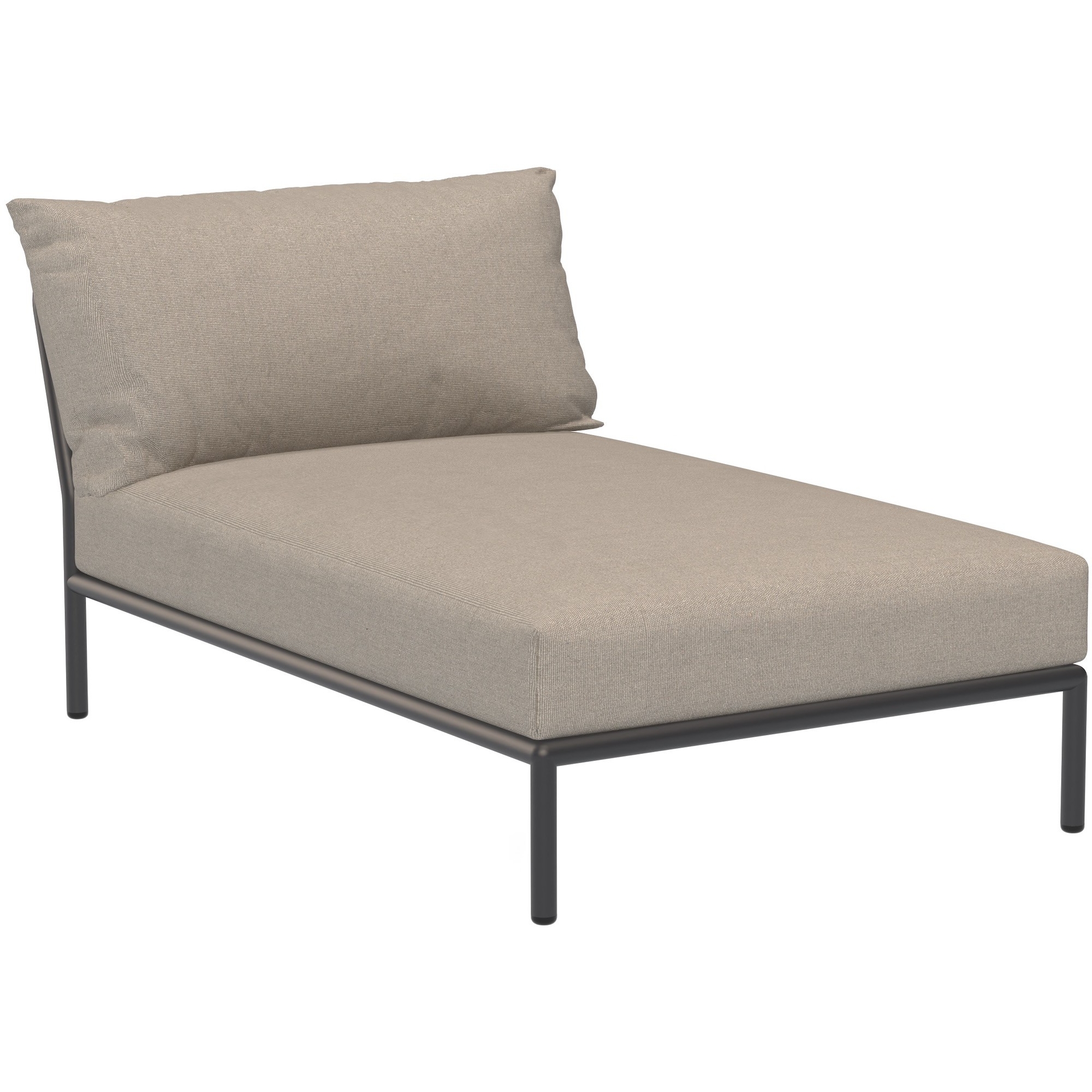 Level 2 sofa – chaise longue – Ash Sunbrella Heritage fabric (92) + dark grey base (51) – Houe