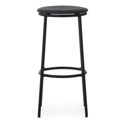 Circa Stool - Ultra Black leather seating - 75 cm - Normann Copenhagen