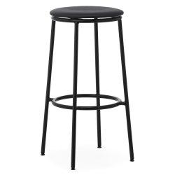 Circa Stool - Ultra Black leather seating - 75 cm - Normann Copenhagen