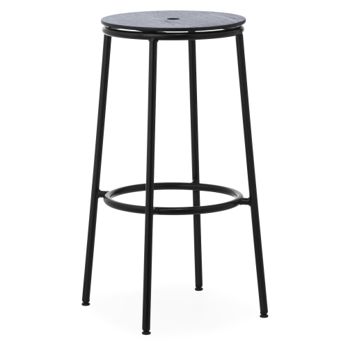 Circa Stool - Black Oak seating - 75 cm - Normann Copenhagen