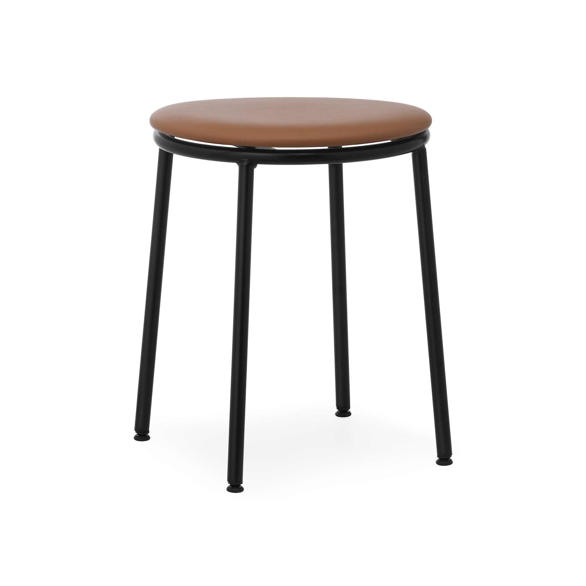 Tabouret Circa - Assise cuir Ultra Brandy - 45 cm - Normann Copenhagen