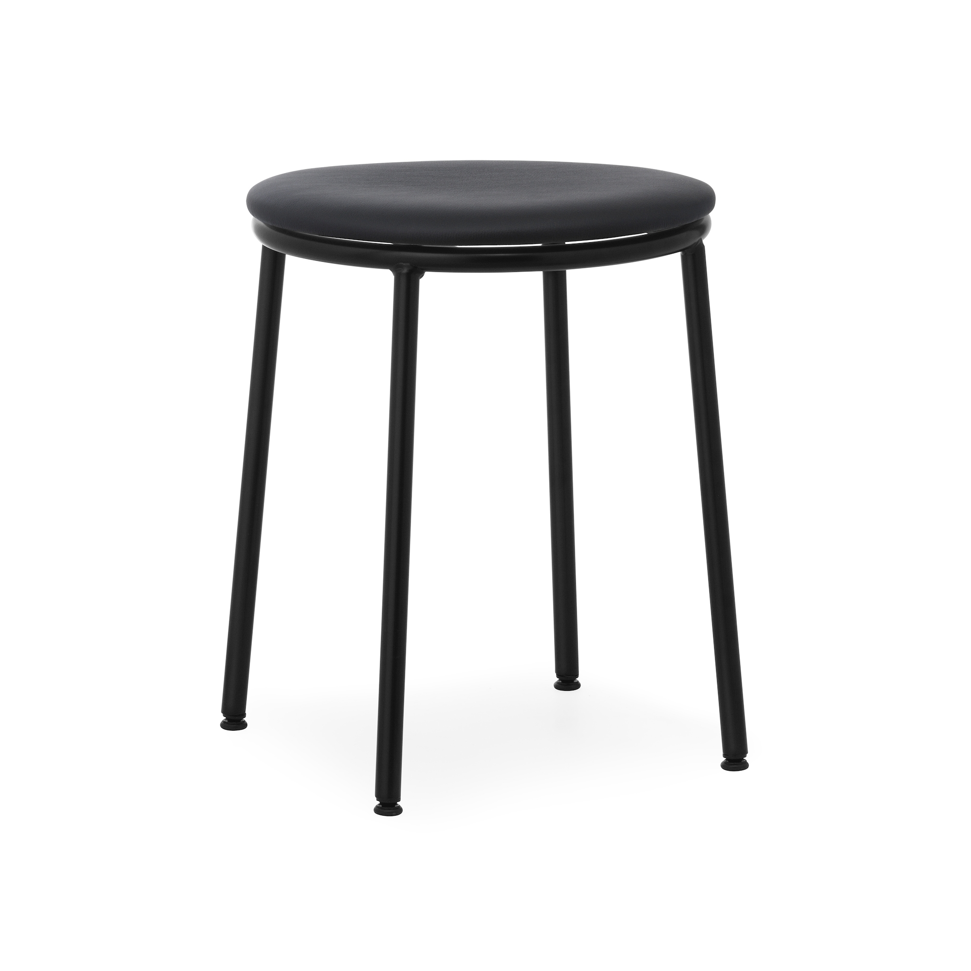 Circa Stool - Ultra Leather Black seating - 45 cm - Normann Copenhagen