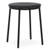 Tabouret Circa - Assise cuir Ultra Noir - 45 cm - Normann Copenhagen