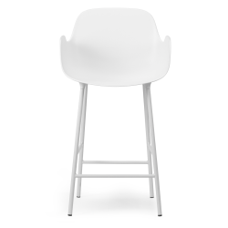 Chaise de bar avec accoudoirs Form - Blanc - 65 cm ou 75 cm - Normann Copenhagen