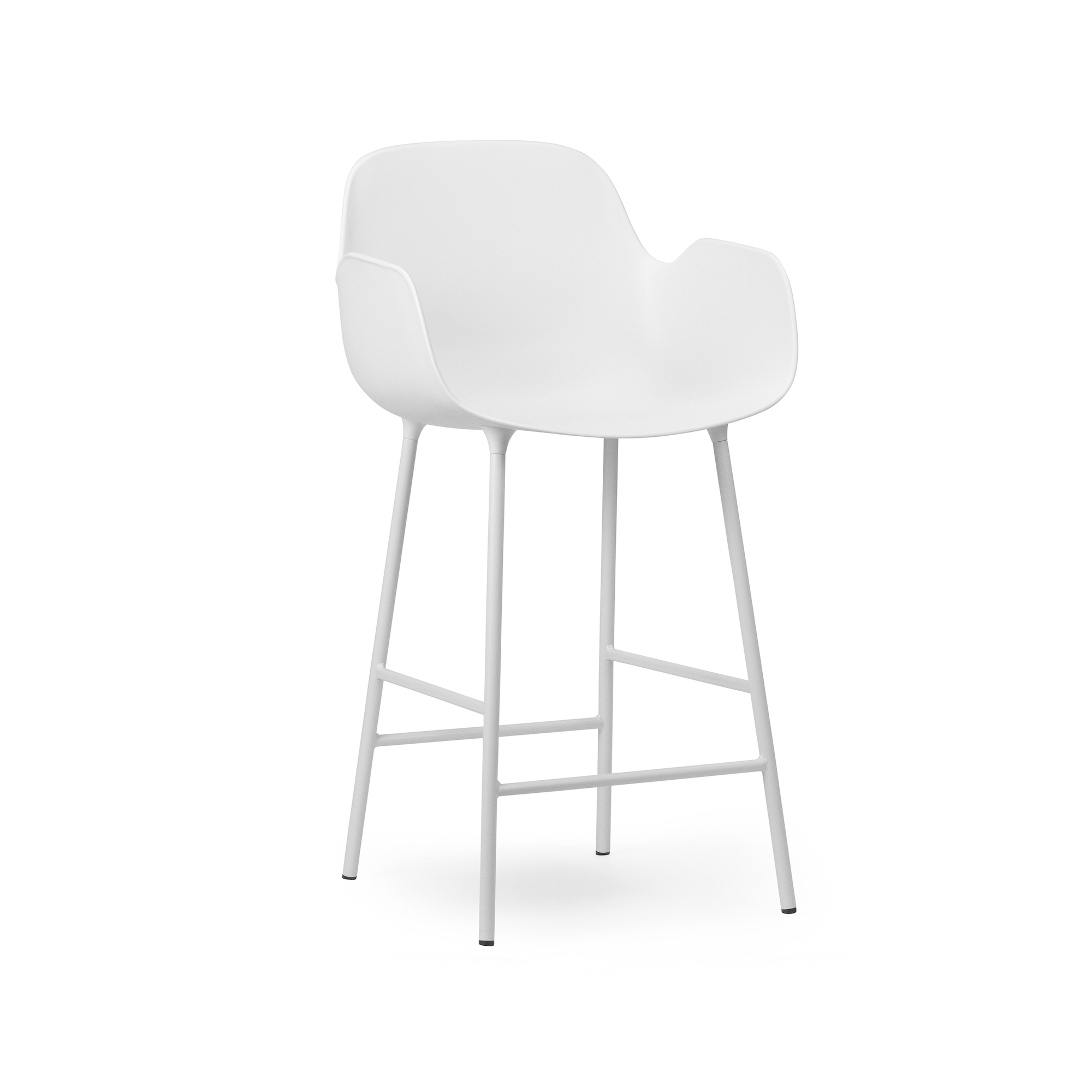 Chaise de bar avec accoudoirs Form - Blanc - 65 cm ou 75 cm - Normann Copenhagen