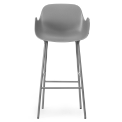 Chaise de bar avec accoudoirs Form - Gris - 65 cm ou 75 cm - Normann Copenhagen