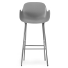 Chaise de bar avec accoudoirs Form - Gris - 65 cm ou 75 cm - Normann Copenhagen