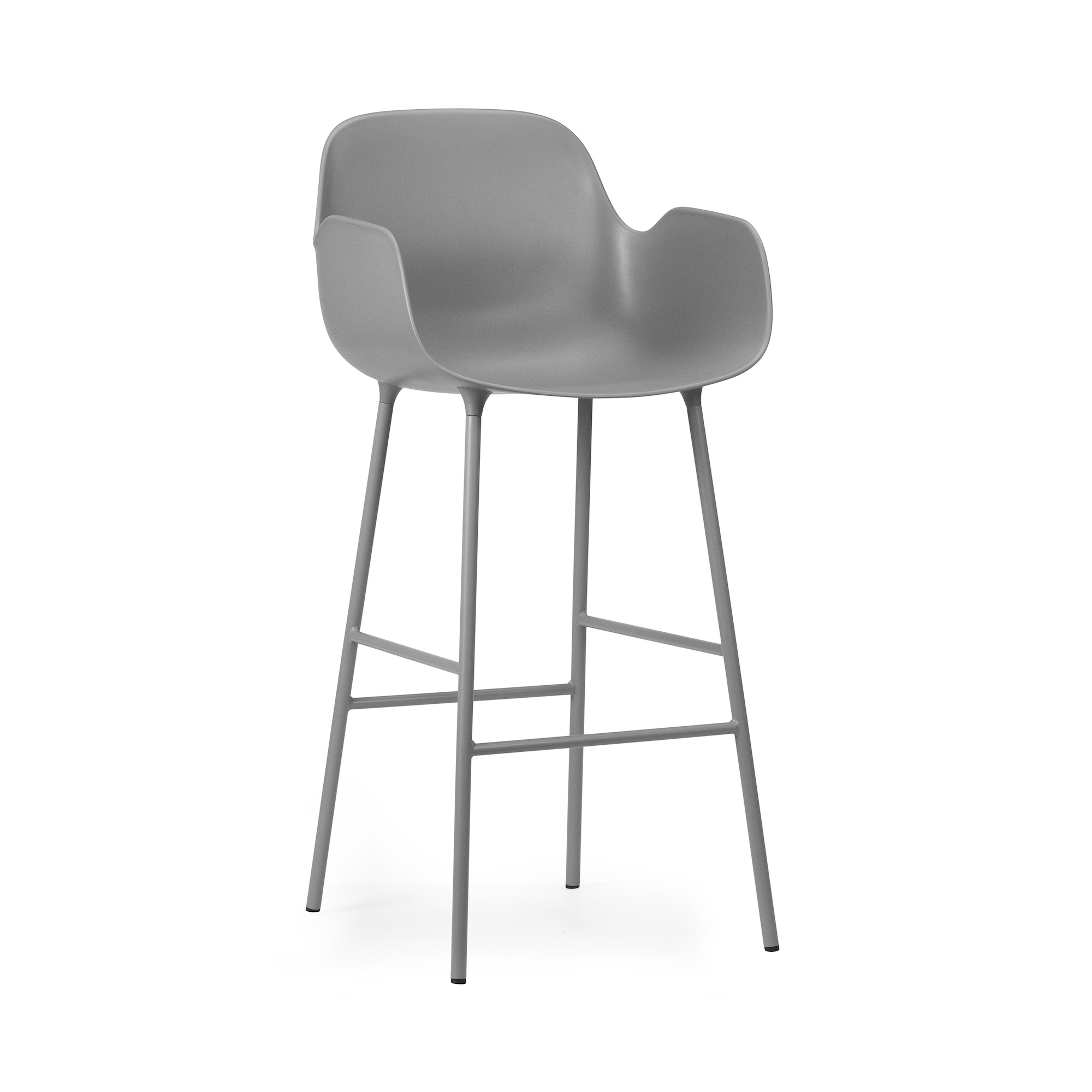 Chaise de bar avec accoudoirs Form - Gris - 65 cm ou 75 cm - Normann Copenhagen