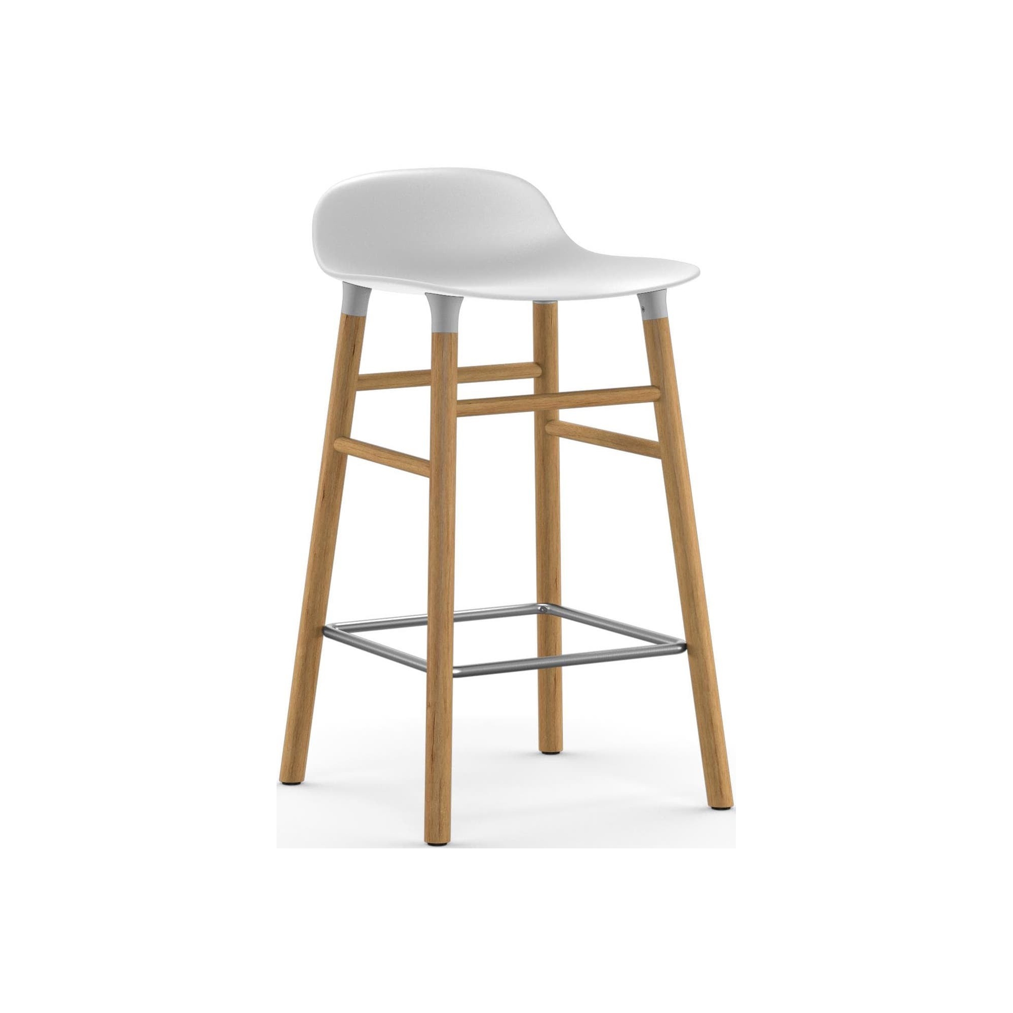 Form Barstool, wood legs – White + Oak - Normann Copenhagen