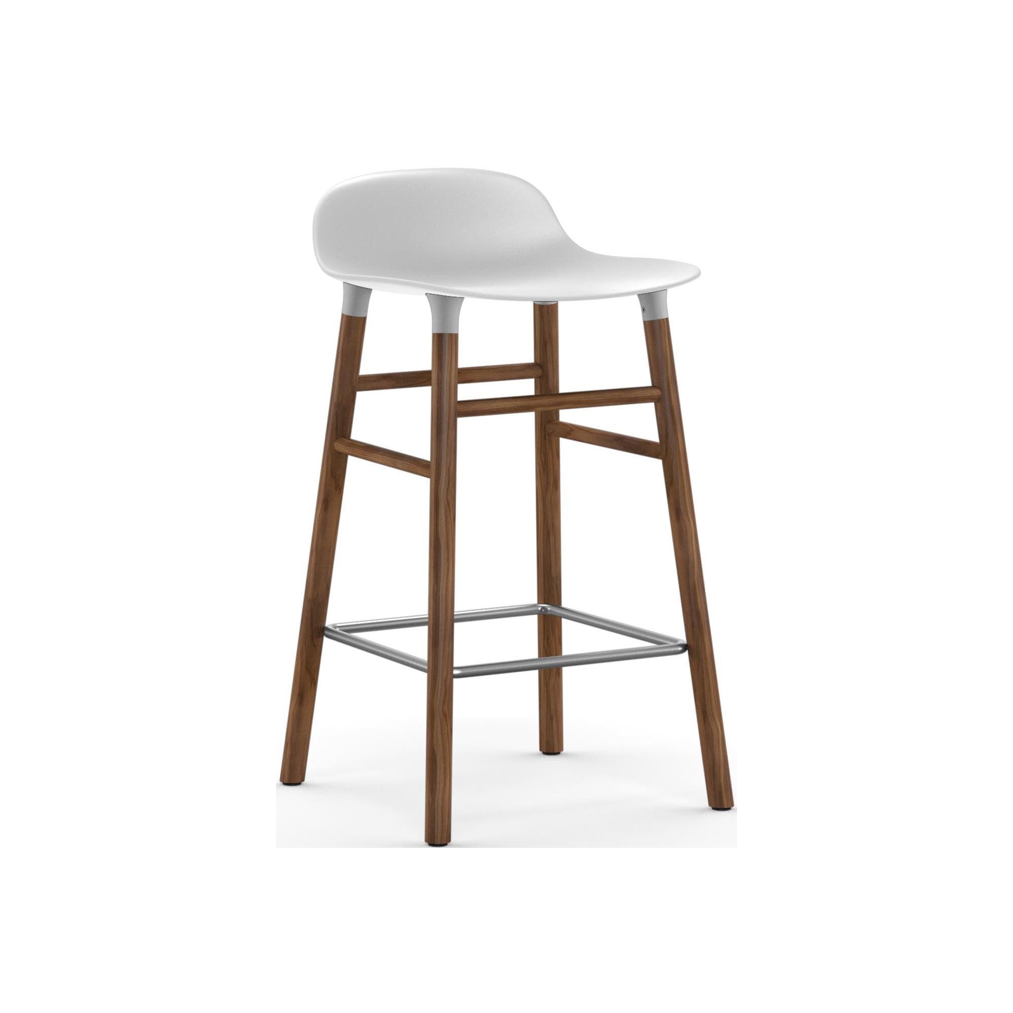 Form Barstool, wood legs – White + Walnut - Normann Copenhagen