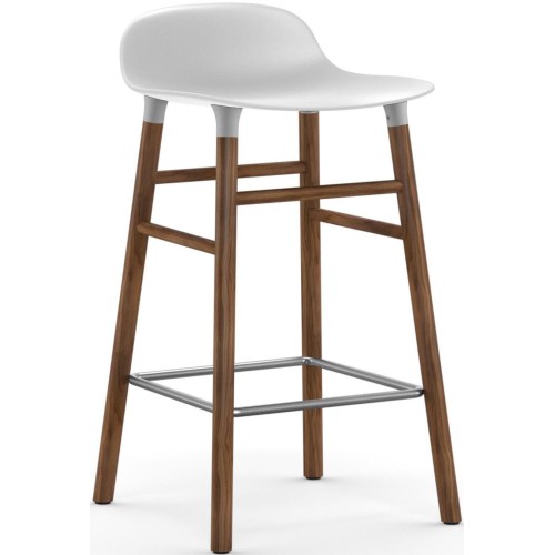 Form Barstool, wood legs – White + Walnut - Normann Copenhagen