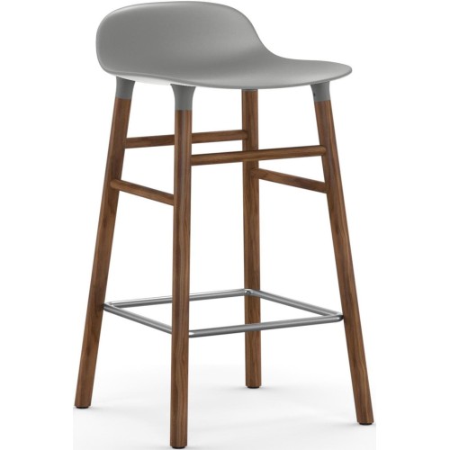 Form Barstool, wood legs – Grey + Walnut - Normann Copenhagen