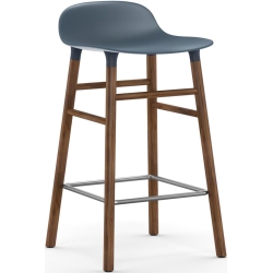 Form Barstool, wood legs – Blue + Walnut - Normann Copenhagen