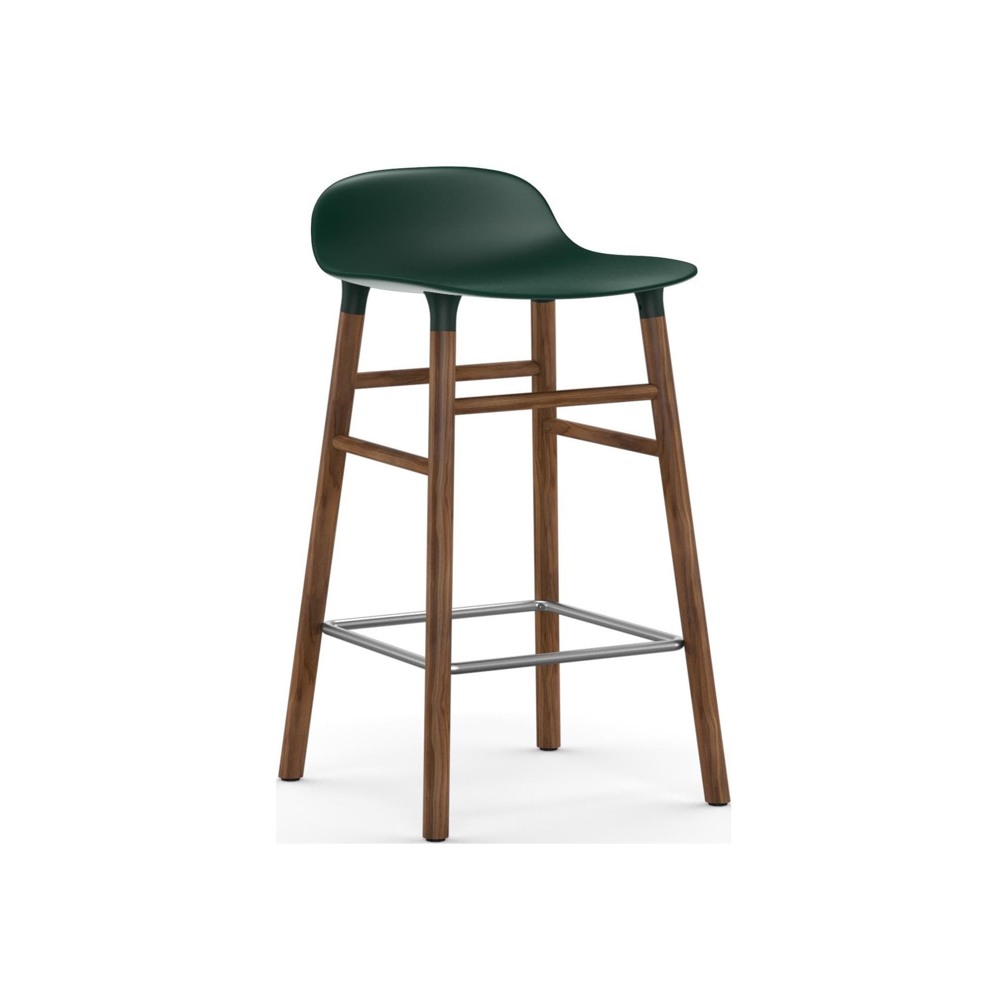 Form Barstool, wood legs – Green + Walnut - Normann Copenhagen