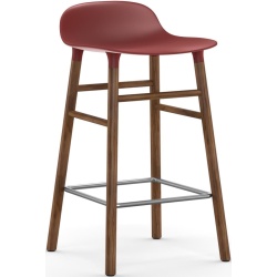 Form Barstool, wood legs – Red + Walnut - Normann Copenhagen