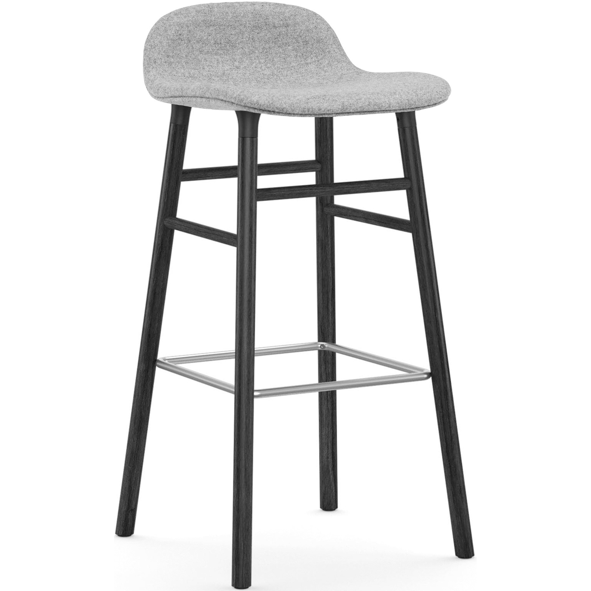 Tabouret de bar Form, pieds bois – Synergy 16 + Chêne peint en noir - Normann Copenhagen