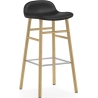 Form Barstool, wood legs – Ultra Black leather + Oak - Normann Copenhagen