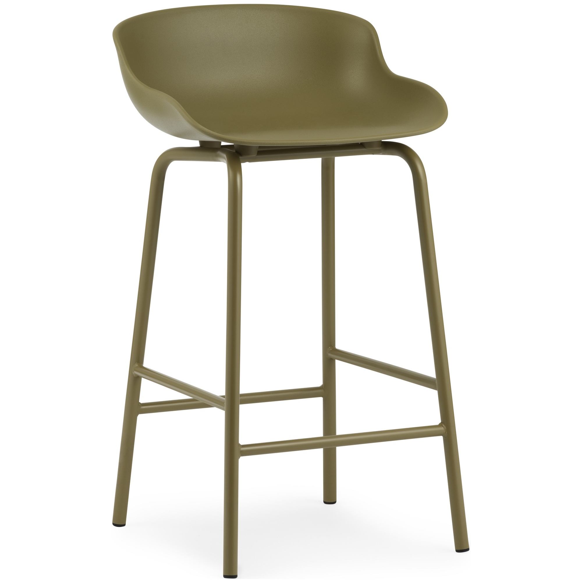 Hyg Barstool, metal legs – Olive - Normann Copenhagen