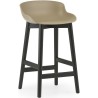 Hyg Barstool, wood legs – Sand + Black lacquered oak - Normann Copenhagen