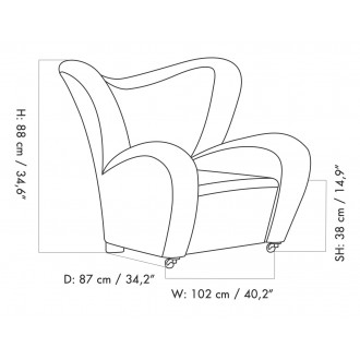 Fauteuil The Tired Man – Peau de mouton Espresso