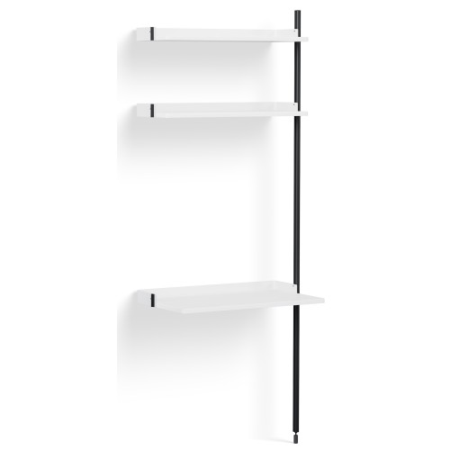 White Shelves + Black Anodised Aluminium Profiles – Pier System 10 - HAY