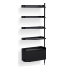 Black Shelves + Black Anodised Aluminium Profiles – Pier System 120 - HAY