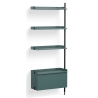 Blue Shelves + Black Anodised Aluminium Profiles – Pier System 130 - HAY