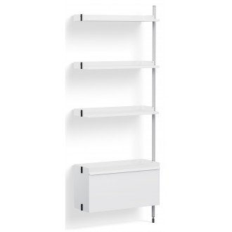 White Shelves + Anodised Aluminium Profiles – Pier System 130