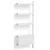 White Shelves + Anodised Aluminium Profiles – Pier System 130