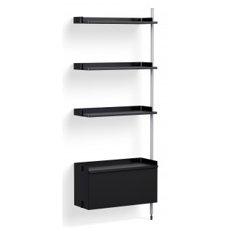 Black Shelves + Anodised Aluminium Profiles – Pier System 130