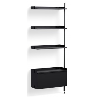 Black Shelves + Black Anodised Aluminium Profiles – Pier System 130