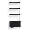 Black Shelves + Black Anodised Aluminium Profiles – Pier System 130 - HAY