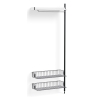 Pier System 1010 – PS White Shelf + Chromed Wire Shelves + Black Anodised Aluminium Profiles - HAY