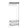 Pier System 1010 – PS Black Shelf + Chromed Wire Shelves + Anodised Aluminium Profiles