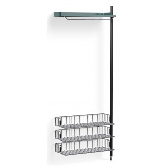 Pier System 1020 – Étagère Bleu PS + Grilles Chrome + Montants Aluminium anodisé Noir