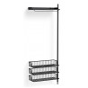 Pier System 1020 – PS Black Shelf + Anthracite Wire Shelves + Black Anodised Aluminium Profiles