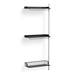 Pier System 1030 – PS Black Shelves + Anthracite Wire Shelf + Anodised Aluminium Profiles - HAY