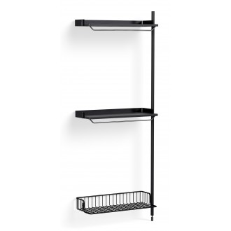 Pier System 1030 – PS Black Shelves + Anthracite Wire Shelf + Black Anodised Aluminium Profiles