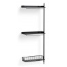 Pier System 1030 – PS Black Shelves + Anthracite Wire Shelf + Black Anodised Aluminium Profiles