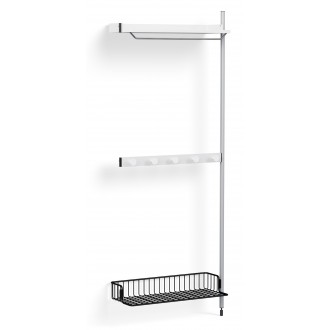 Pier System 1040 – PS White Shelves + Anthracite Wire Shelf + Anodised Aluminium Profiles