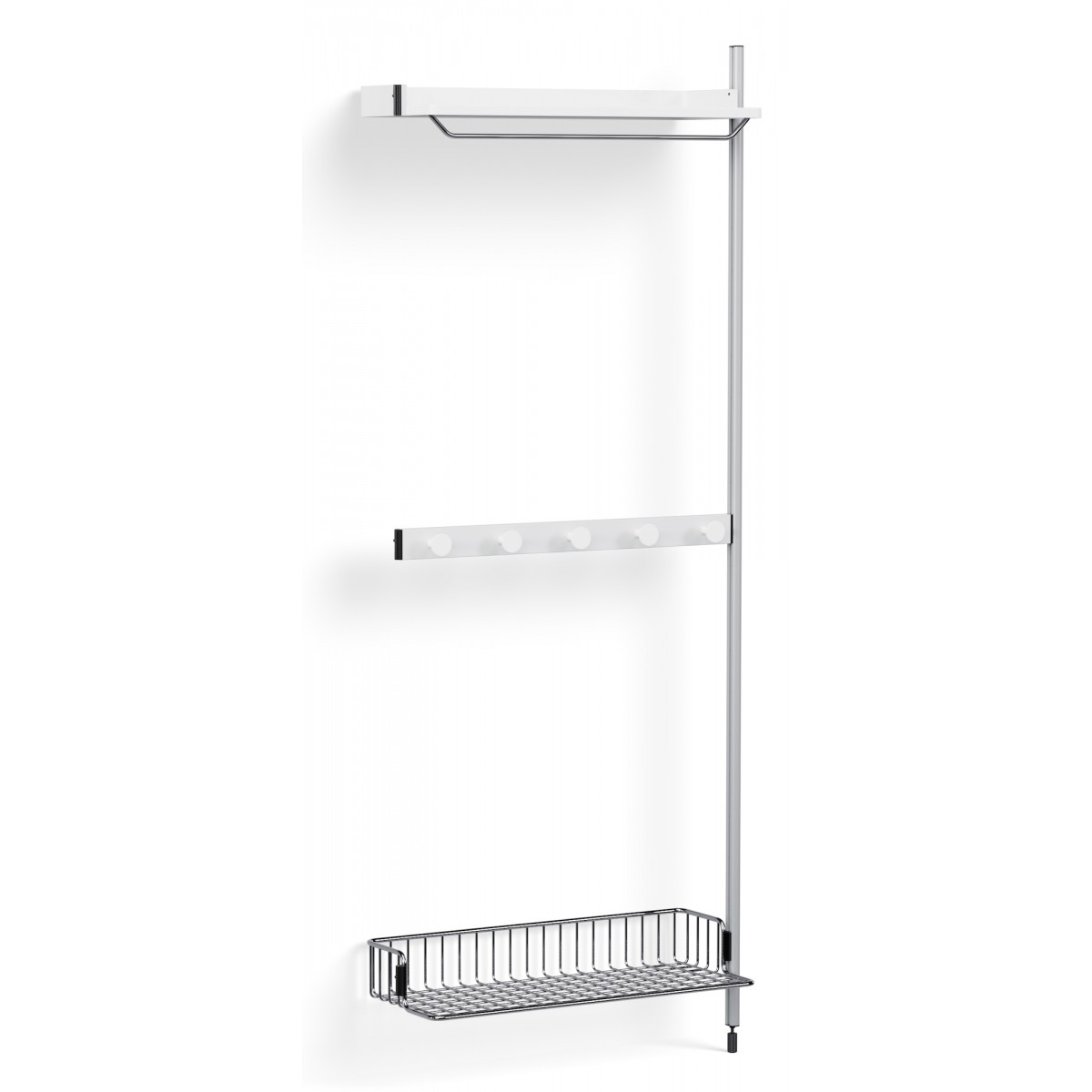 Pier System 1040 – Étagères Blanc PS + Grille Chrome + Montants Aluminium anodisé