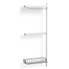 Pier System 1040 – PS White Shelves + Chromed Wire Shelf + Anodised Aluminium Profiles - HAY