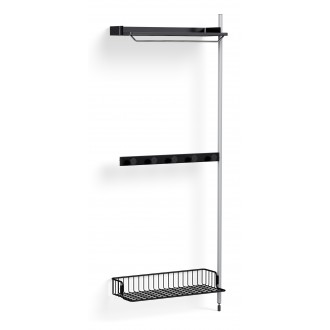 Pier System 1040 – PS Black Shelves + Anthracite Wire Shelf + Anodised Aluminium Profiles