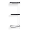 Pier System 1040 – PS Black Shelves + Chromed Wire Shelf + Anodised Aluminium Profiles - HAY