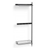 Pier System 1040 – PS Black Shelves + Chromed Wire Shelf + Black Anodised Aluminium Profiles