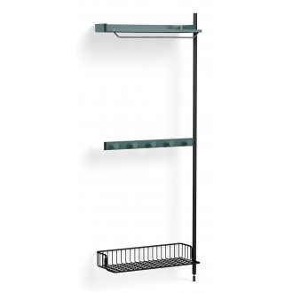 Pier System 1040 – PS Blue Shelves + Anthracite Wire Shelf + Black Anodised Aluminium Profiles