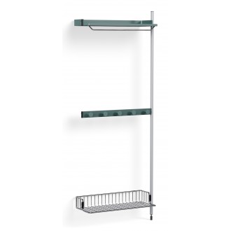 Pier System 1040 – PS Blue Shelves + Chromed Wire Shelf + Anodised Aluminium Profiles